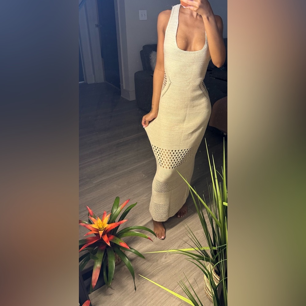 Cream Crochet Dress
